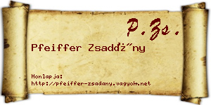 Pfeiffer Zsadány névjegykártya